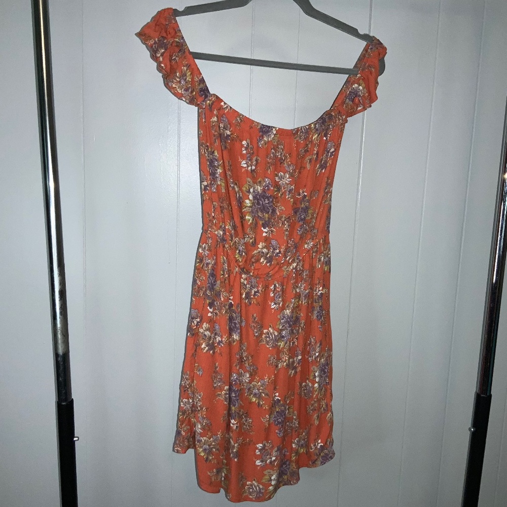 American Eagle off shoulder floral mini dress Sz s